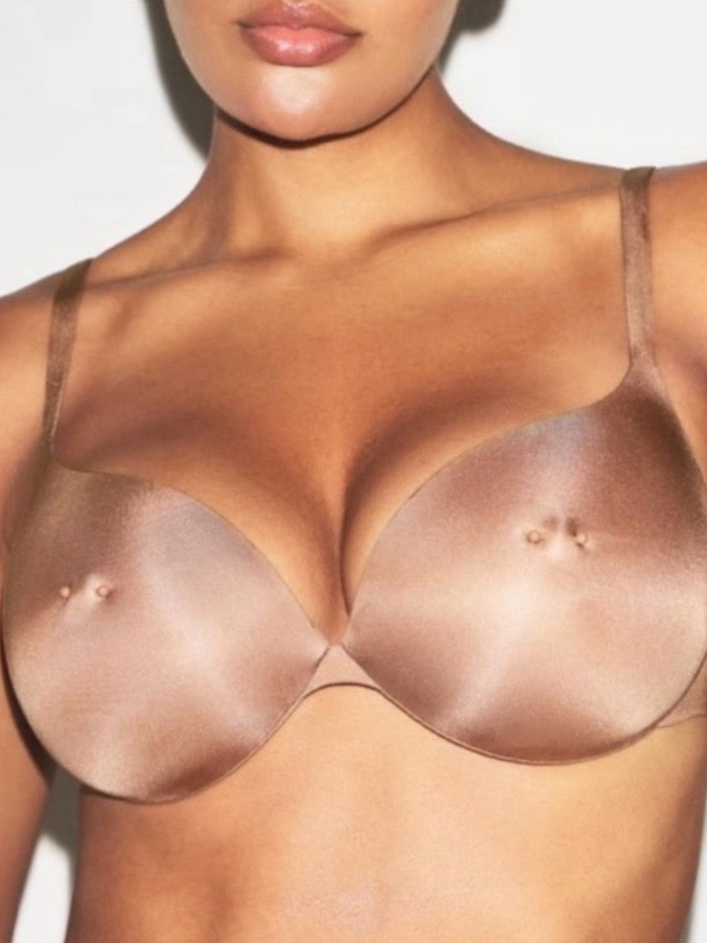 NWT - SKIMS - Ultimate Pierced Nipple Push-Up Bra - color: Sienna - 34 B